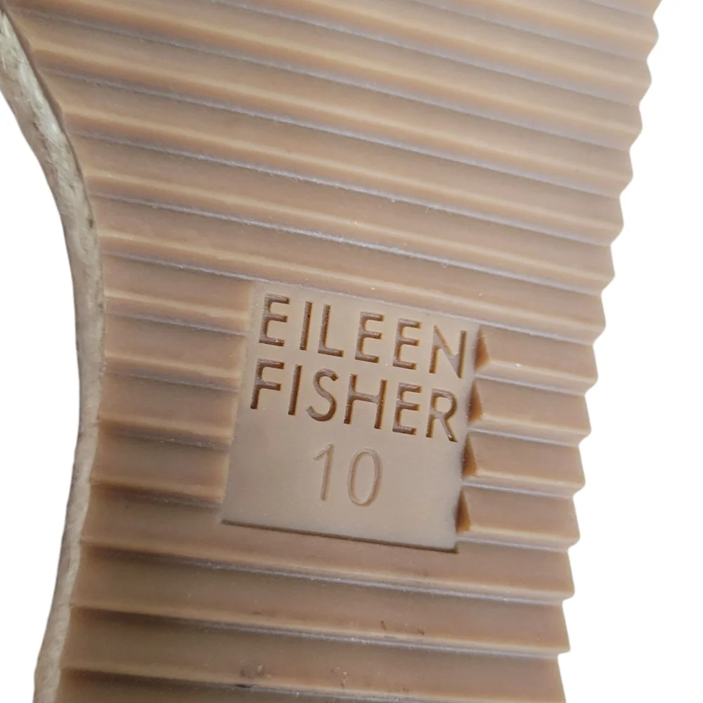 Eileen‎ Fisher Willow Tumbled Leather Wedge Espadrille Black